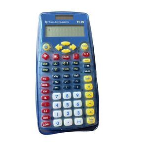 Texas Instruments TI-15 Explorer Elementary Calculator Blue & Yellow Battery Ope